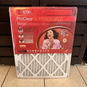 2 Pack DuPont ProClear Superior 8600 MERV 11 Allergen Air Filter 16x20x1